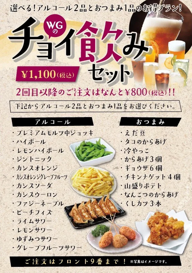 チョイ飲みのセットの詳細